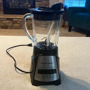 Hamilton Beach Wave-Action Blender Black Stainless Steel Glass Jar 40oz 1.25L